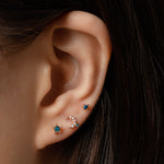 14k gold blue diamond star single earring - Lodagold