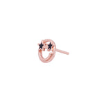 14k rose gold Emoji black star stud single earring - LODAGOLD