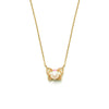 14k gold pearl&ruby butterfly Necklace - LODAGOLD
