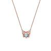 14k gold blue topaz&ruby butterfly Necklace - LODAGOLD