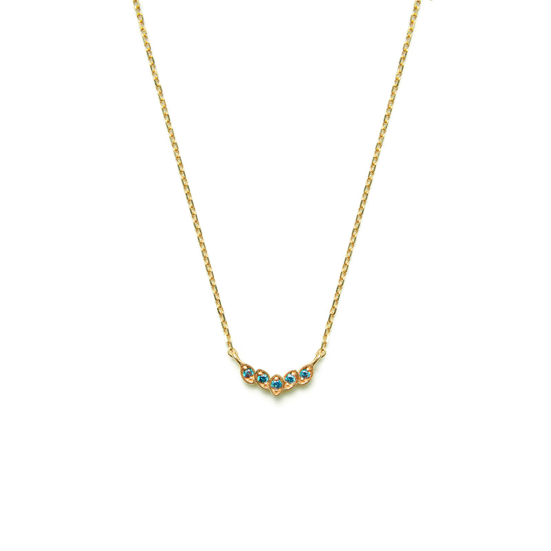 14k gold blue dia angel Necklace - LODAGOLD