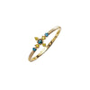 14k gold blue&yellow diamond cross ring - LODAGOLD