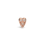 14k gold diamond heart piercing - LODAGOLD