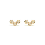 14k gold cognac diamond circle earrings - LODAGOLD