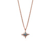 14k gold blue diamond Starburst Necklace - LODAGOLD