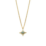 14k gold blue diamond Starburst Necklace - LODAGOLD