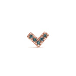 14k gold Blue diamond heart piercing - LODAGOLD