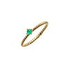 14k gold emerald  twist ring - LODAGOLD