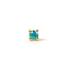 14k gold blue diamond stud single Earring. - LODAGOLD