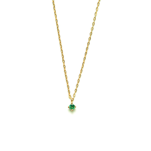 14k gold emerald necklace - LODAGOLD