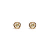14k gold cognac diamond stud Earrings - LODAGOLD
