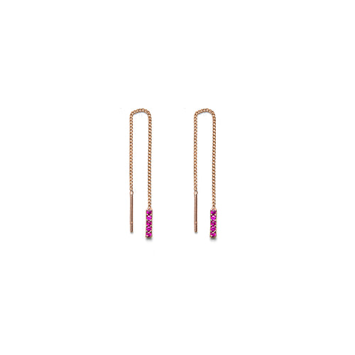 14k gold ruby drop earrings - LODAGOLD