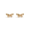 14k gold cognac diamond ribbon Stud Earrings - LODAGOLD