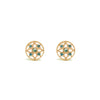 14k gold blue diamond Earrings - LODAGOLD