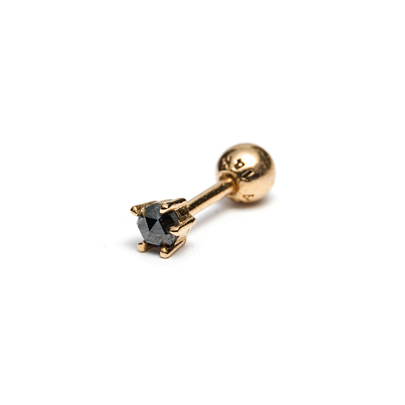 14k gold black diamond piercing - LODAGOLD