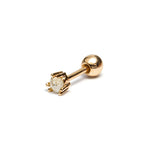 14k gold grey diamond piercing - LODAGOLD