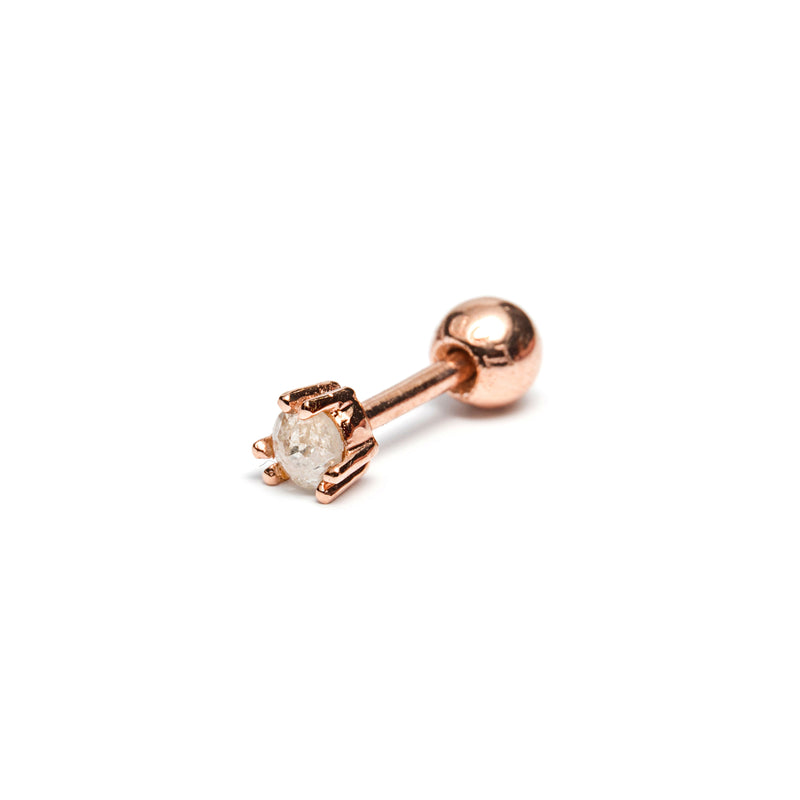 14k gold grey diamond piercing - LODAGOLD