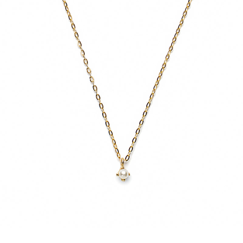 14k gold pearl necklace - LODAGOLD