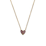 14k gold heart pink Sapphire Necklace - LODAGOLD