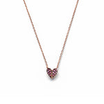 14k gold heart pink Sapphire Necklace - LODAGOLD