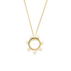 14k gold w/pearls circle necklace - LODAGOLD