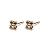 14k gold black diamond flower stud Earrings - LODAGOLD