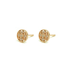 14k gold cognac diamond Earrings - LODAGOLD