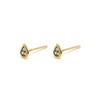 14k gold cognac dia water drop stud earrings - LODAGOLD