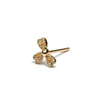 14k gold diamond Heart single stud Earring - LODAGOLD