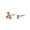 14k gold diamond Heart Mismatched stud Earrings - LODAGOLD