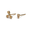 14k gold diamond Heart Mismatched stud Earrings - LODAGOLD