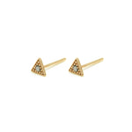 14k gold black diamond Triangle Earrings - LODAGOLD