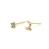 14k gold star&moon diamond stud earrings - LODAGOLD
