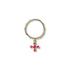 14k gold ruby cross charm ring - LODAGOLD