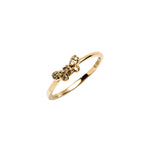 14k gold cognac diamond ribbon ring - LODAGOLD