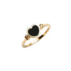 14k gold diamond&onyx heart ring - LODAGOLD