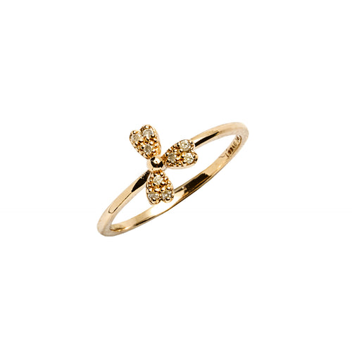 14k gold grey diamond Heart ring - LODAGOLD