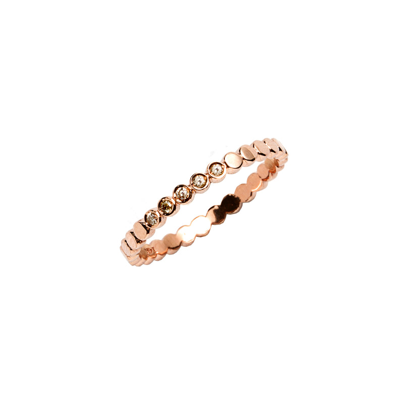 14k gold cognac diamonds bubble ring - LODAGOLD