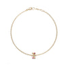 14k gold Pink Sapphire&grey diamond "I" bracelet - LODAGOLD