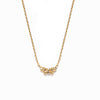 14k gold cognac diamond ribbon Necklace - LODAGOLD