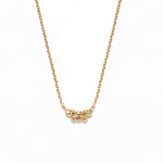 14k gold cognac diamond ribbon Necklace - LODAGOLD