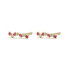 14k gold ruby&grey dia constellation stud earrings - LODAGOLD