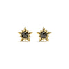 14k gold black diamond star stud earrings - LODAGOLD