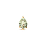 14k gold pear cut green sapphire single earring - LODAGOLD