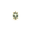 14k gold oval green sapphire single earring - LODAGOLD