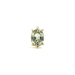 14k gold oval green sapphire single earring - LODAGOLD