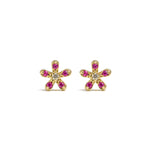 14k gold flower earrings - LODAGOLD