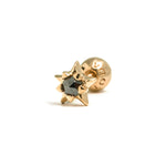 14k gold black diamond star piercing - LODAGOLD