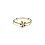 14k gold grey&orange diamond flower ring - LODAGOLD