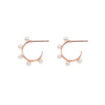 14k rose gold w/pearls hoop earrings - LODAGOLD